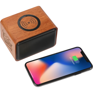 Wood Bluetooth Speaker with Wireless Charging Pad